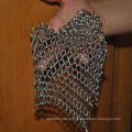 Malha de aço inoxidável do chainmail do anel do metal 304 / 316l anti-cut